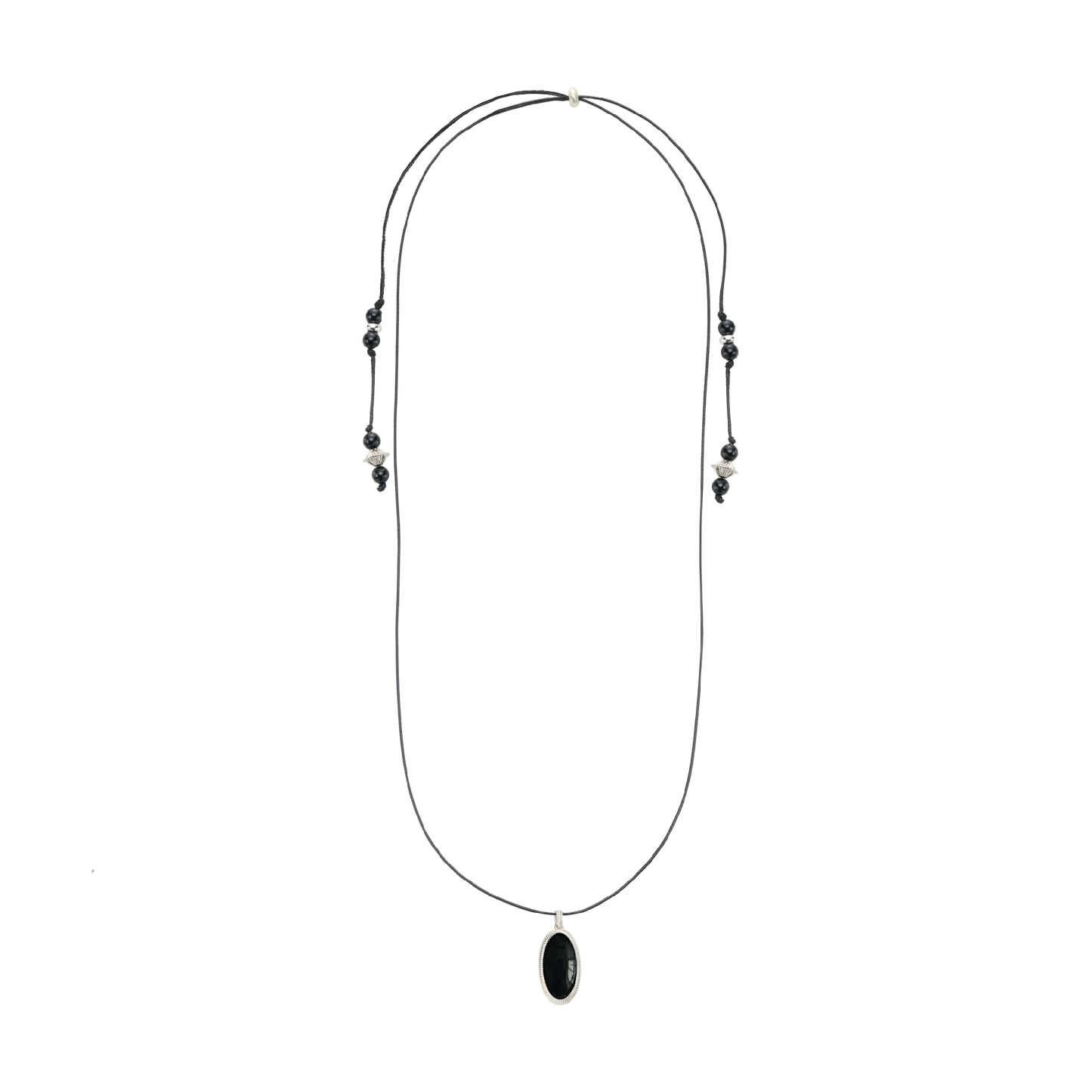 Twill-Bound Double-Sided Gemstone Necklace