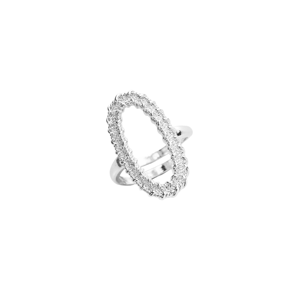 Floating Pattern Circular Adjustable Open Ring