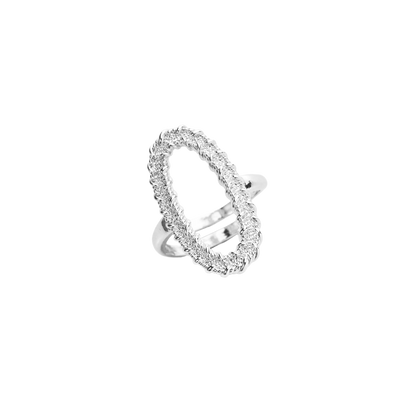 Floating Pattern Circular Adjustable Open Ring