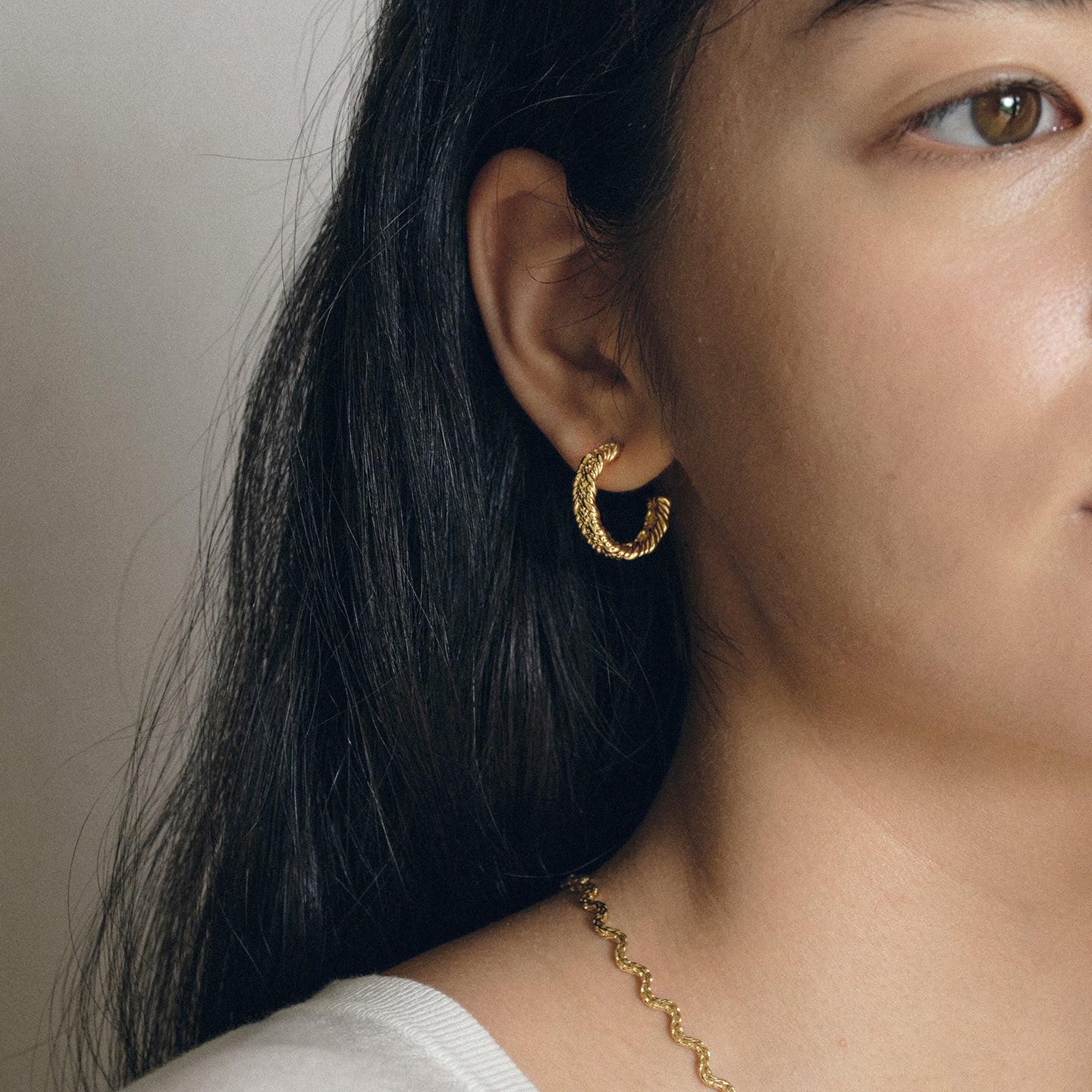 The Embossed Lace Hoops