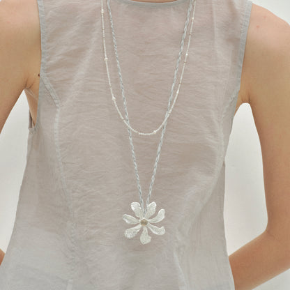 Agate pearl beaded necklace