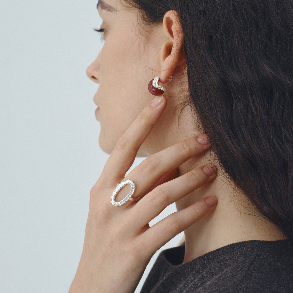 Floating Pattern Circular Adjustable Open Ring