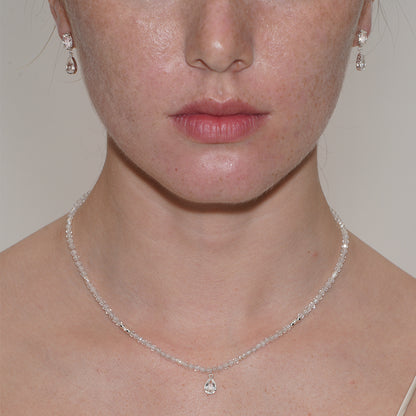SUMMER GARDEN CRYSTAL TEARDROP EARRING