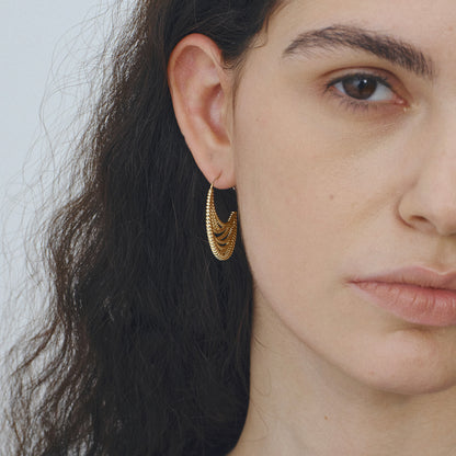 Hollow Flat Texture Earrings