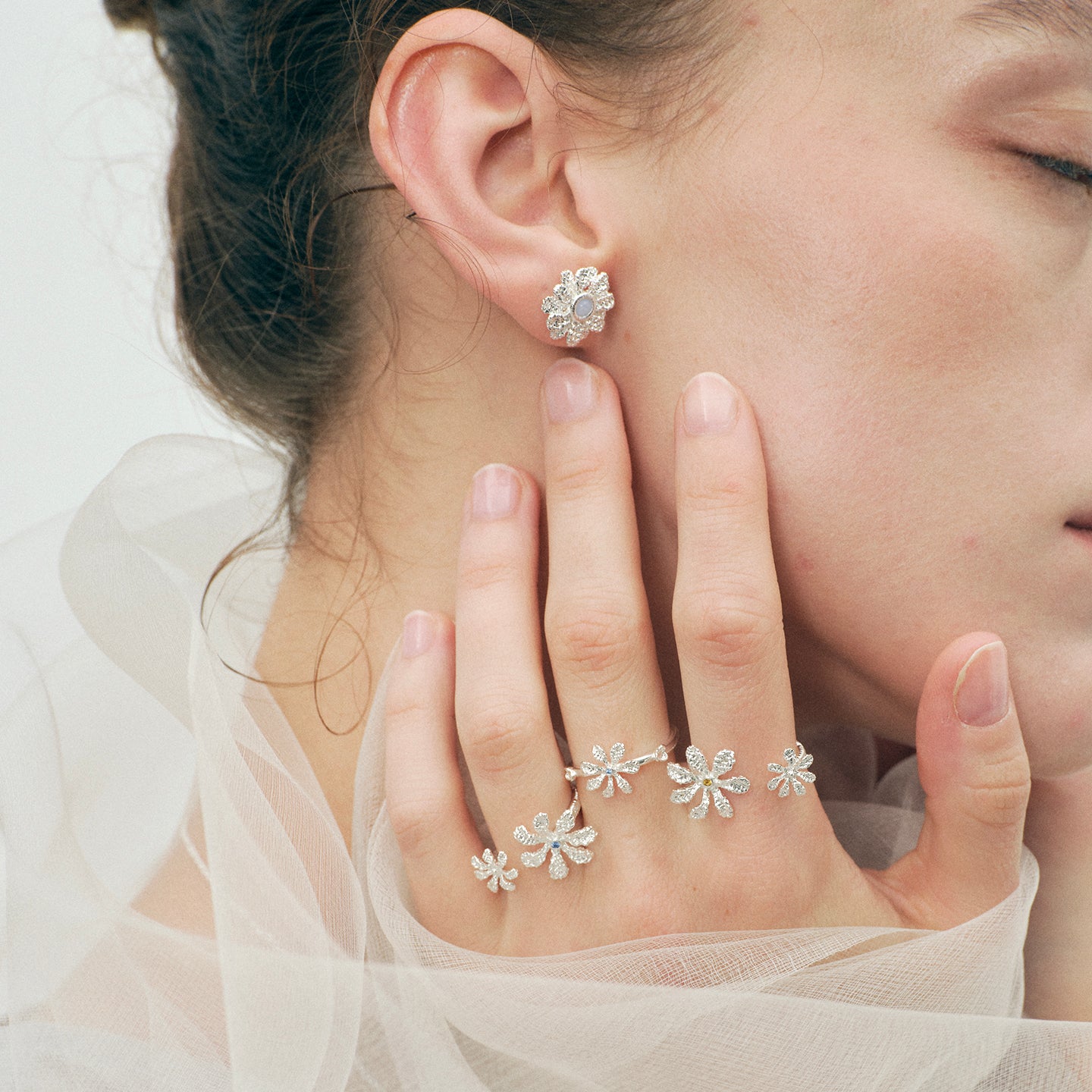 Double Petal Gardenia Earrings