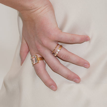 SUMMER GARDEN DOUBLE LAYERED CRYSTAL RING