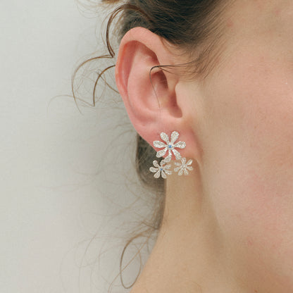 Gardenia Multi-wear Earrings - triple flower