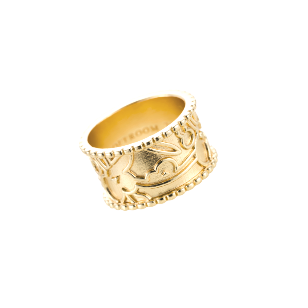 ENGRAVED FLORAL MOTIF RING