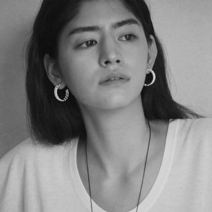 The Embossed Lace Hoops