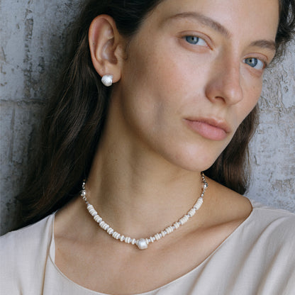 SCULPTURE BRUSHED HOLLOW EARRINGS