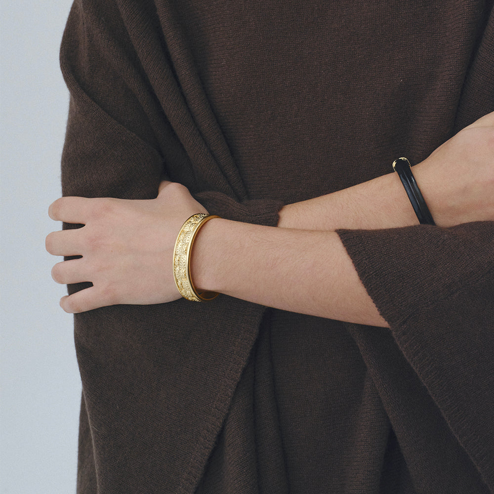 Woven Texture Wide Cuff Bracelet