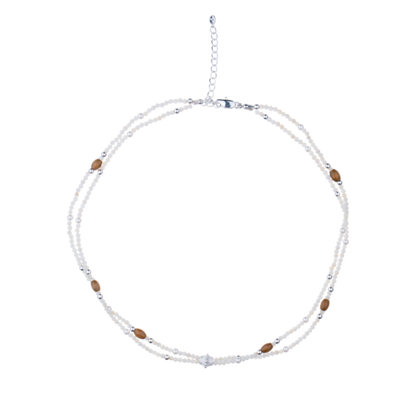 DOUBLE LAYERED MOTHER SHELL BEAD NECKLACE/BRACELET
