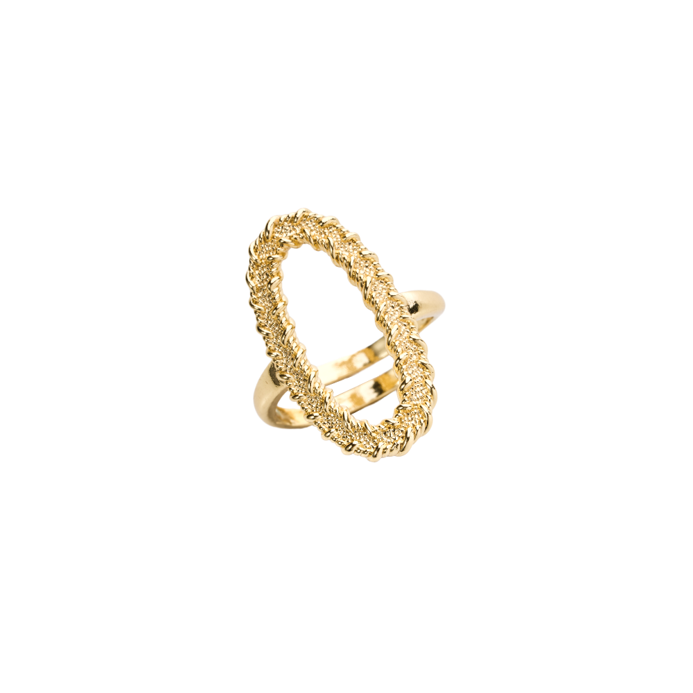 Floating Pattern Circular Adjustable Open Ring