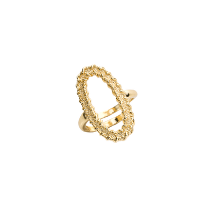 Floating Pattern Circular Adjustable Open Ring