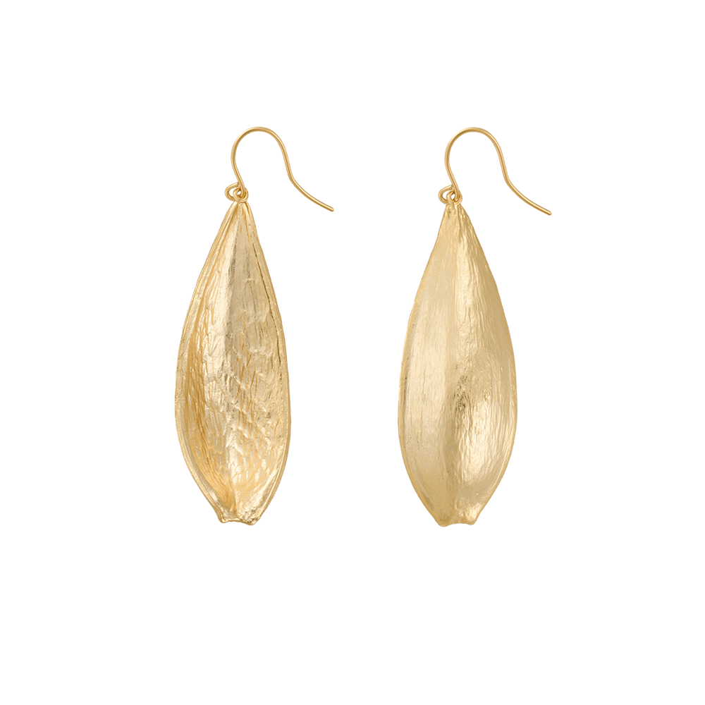 DOUBLE-SIDED TEXURED PETAL SHELL EARRINGS