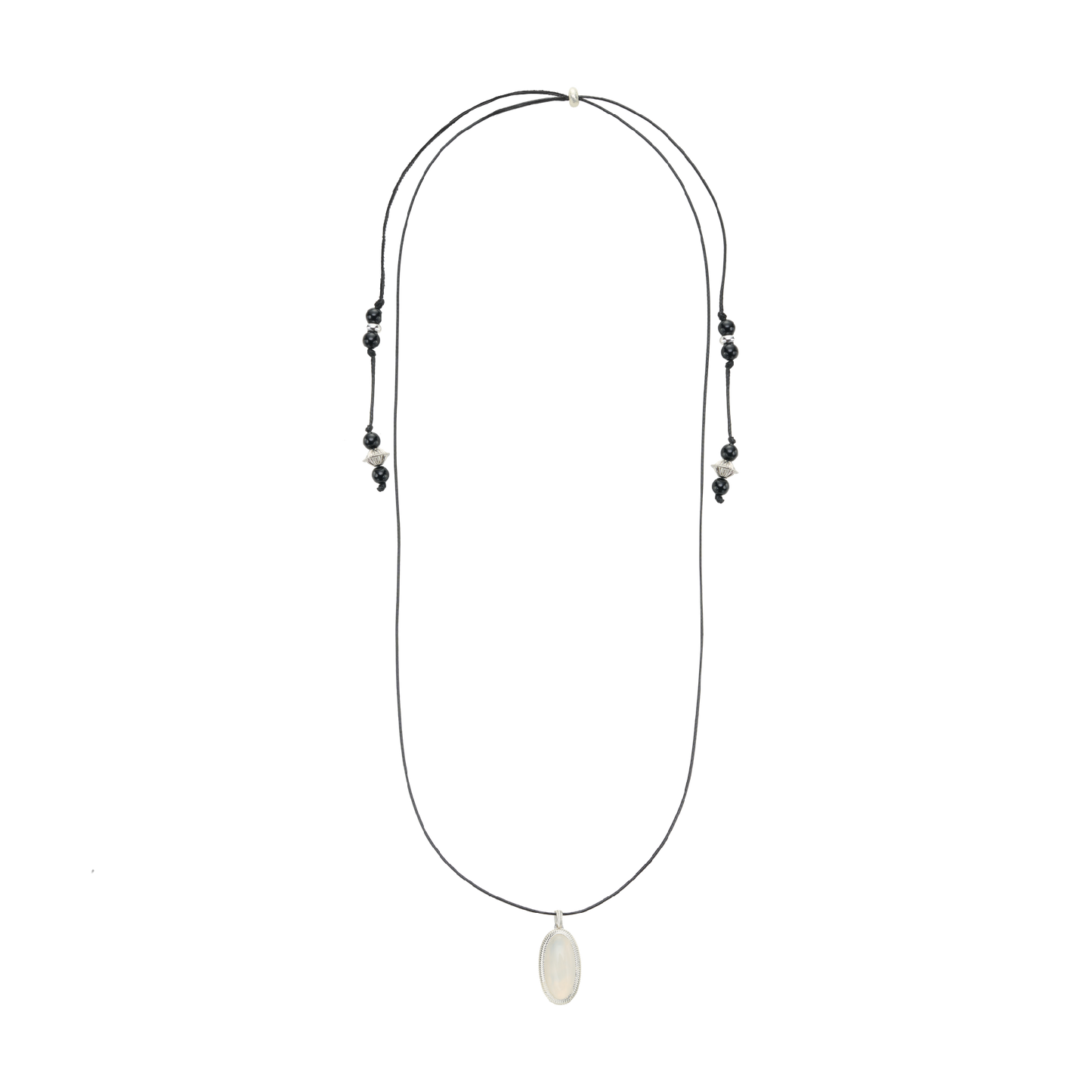 Twill-Bound Double-Sided Gemstone Necklace