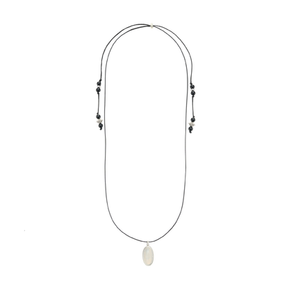 Twill-Bound Double-Sided Gemstone Necklace