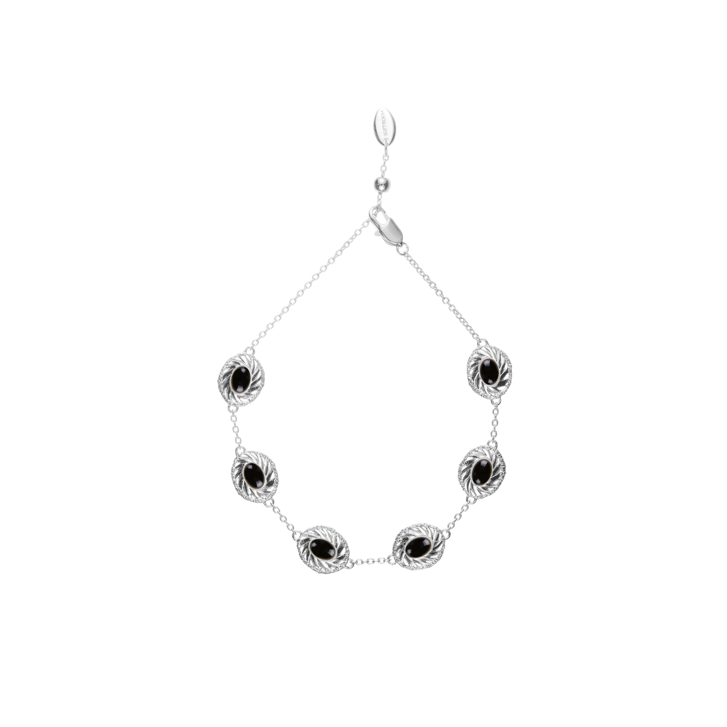 HOLLOW OUT NATURAL AGATE WHITE CRYSTAL BRACELET
