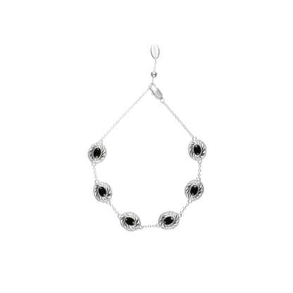 HOLLOW OUT NATURAL AGATE WHITE CRYSTAL BRACELET