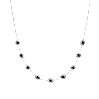 HOLLOW OUT NATURAL AGATE WHITE CRYSTAL NECKLACE