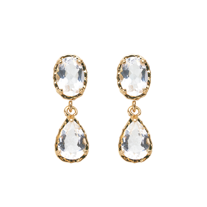 SUMMER GARDEN CRYSTAL TEARDROP EARRING
