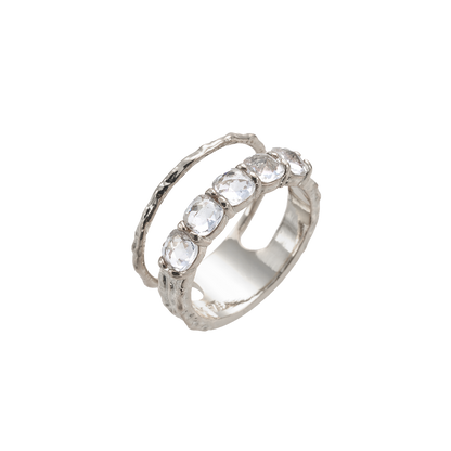SUMMER GARDEN DOUBLE LAYERED CRYSTAL RING