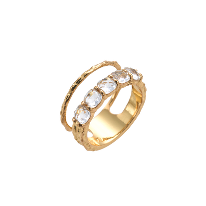 SUMMER GARDEN DOUBLE LAYERED CRYSTAL RING