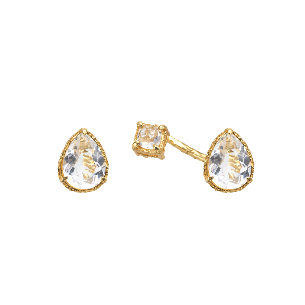 SUMMER GARDEN ASYMMETRIC CRYSTAL EAR STUDS