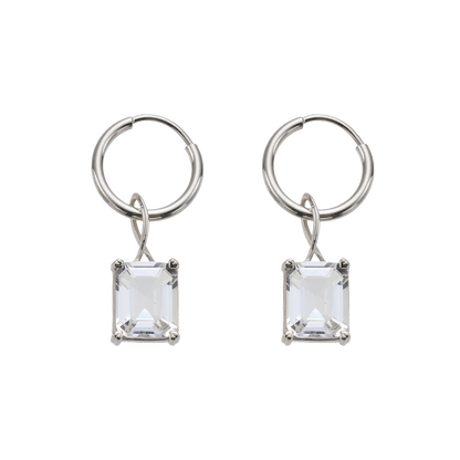 SUMMER GARDEN WHITE ICE CRYSTAL DETACHABLE PENDANT EARRINGS