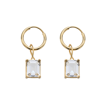 SUMMER GARDEN WHITE ICE CRYSTAL DETACHABLE PENDANT EARRINGS