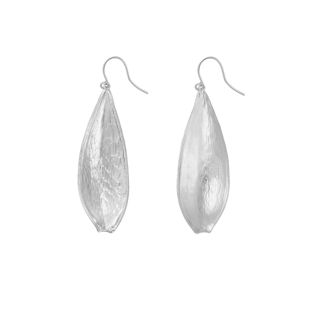 DOUBLE-SIDED TEXURED PETAL SHELL EARRINGS