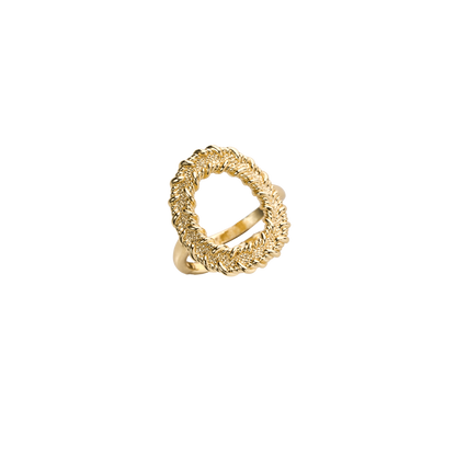 Floating Pattern Circular Adjustable Open Ring