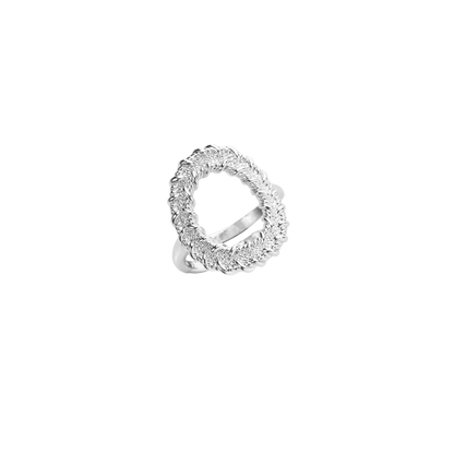 Floating Pattern Circular Adjustable Open Ring
