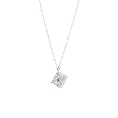 The Writer's Book Locket Necklace In Citrine