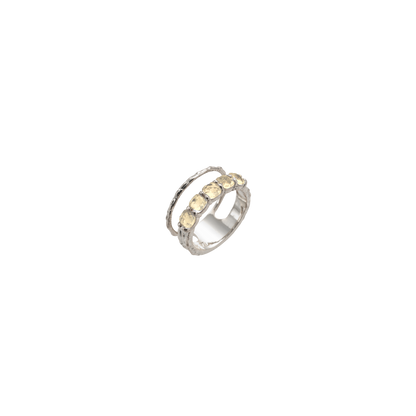 SUMMER GARDEN DOUBLE LAYERED CRYSTAL RING